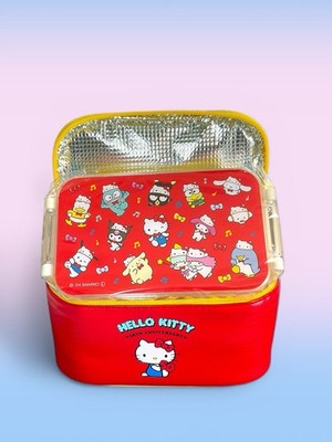 Hello Kitty Red Insulated Lunch Box Two Tier Bento 50th Anniversary Sanrio Japan