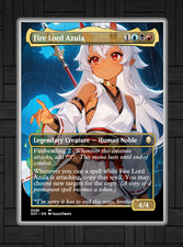 MTG Fire Lord Azula FOIL playtest Borderless Card MTG Commander EDH