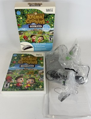 ANIMAL CROSSING CITY FOLK - NINTENDO WII - BIG BOX BUNDLE *TESTED & WORKING*