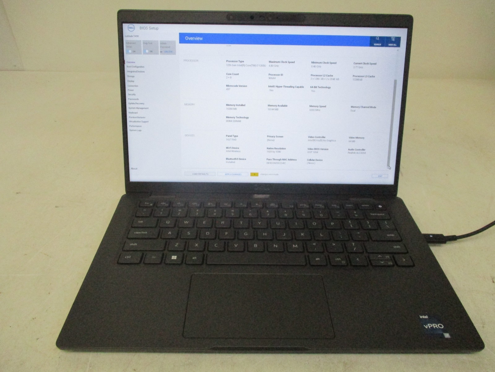 Dell Latitude 7430 Core i7-1265U 3.76GHz 16GB RAM No HD No Battery BIOS Lock