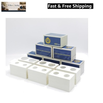 Coin Flips in 6 Sizes Cardboard Coin Holders for Colletors 2x2 inch Coin Card...