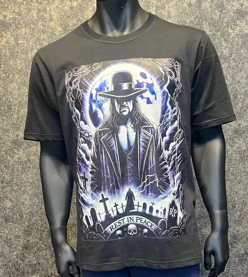 WWE Undertaker Vintage Style Rest In Peace - CM Punk - John Cena Cotton T-Shirt - Image 2 of 4