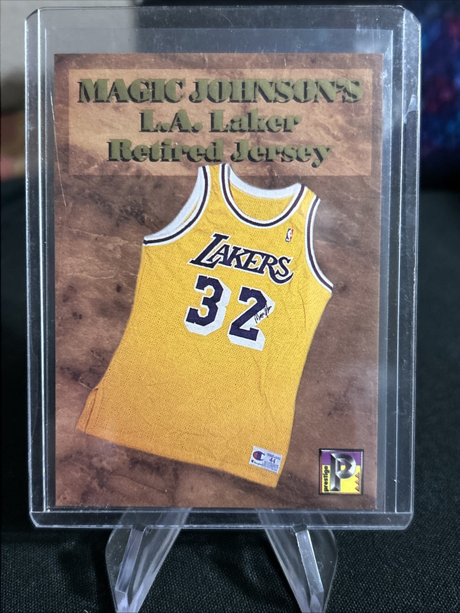 1992 PRESTIGE MAGIC JOHNSON L.A. LAKER RETIRED JERSEY CARD PROTO