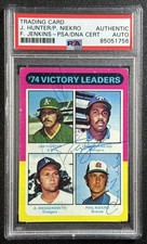 CATFISH HUNTER FERGIE JENKINS NIEKRO PSA DNA AUTH 1975 TOPPS #310 SIGNED AUTO 56