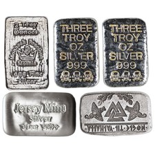 3 oz Silver (Varied Condition, Any Mint, Various Forms) Random Brand 82.22 per troy oz
