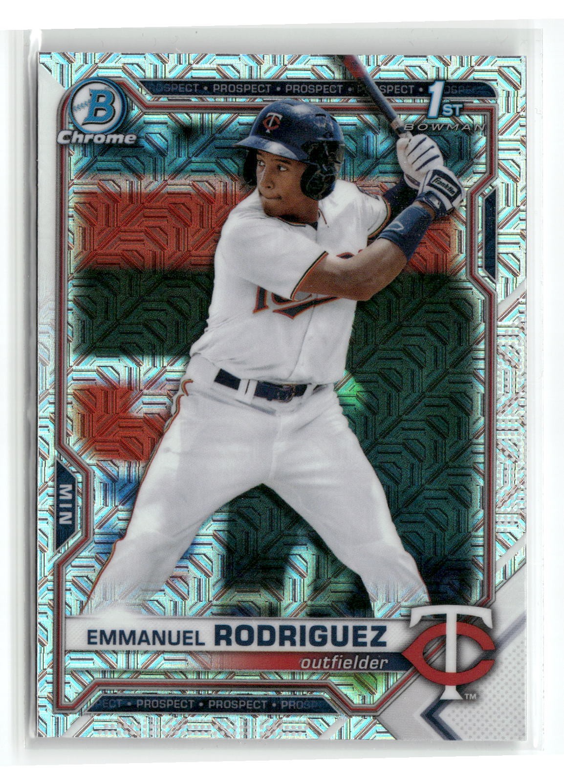 2021 Bowman Chrome #BCP-207 Emmanuel Rodriguez Mojo Refractor Minnesota Twins