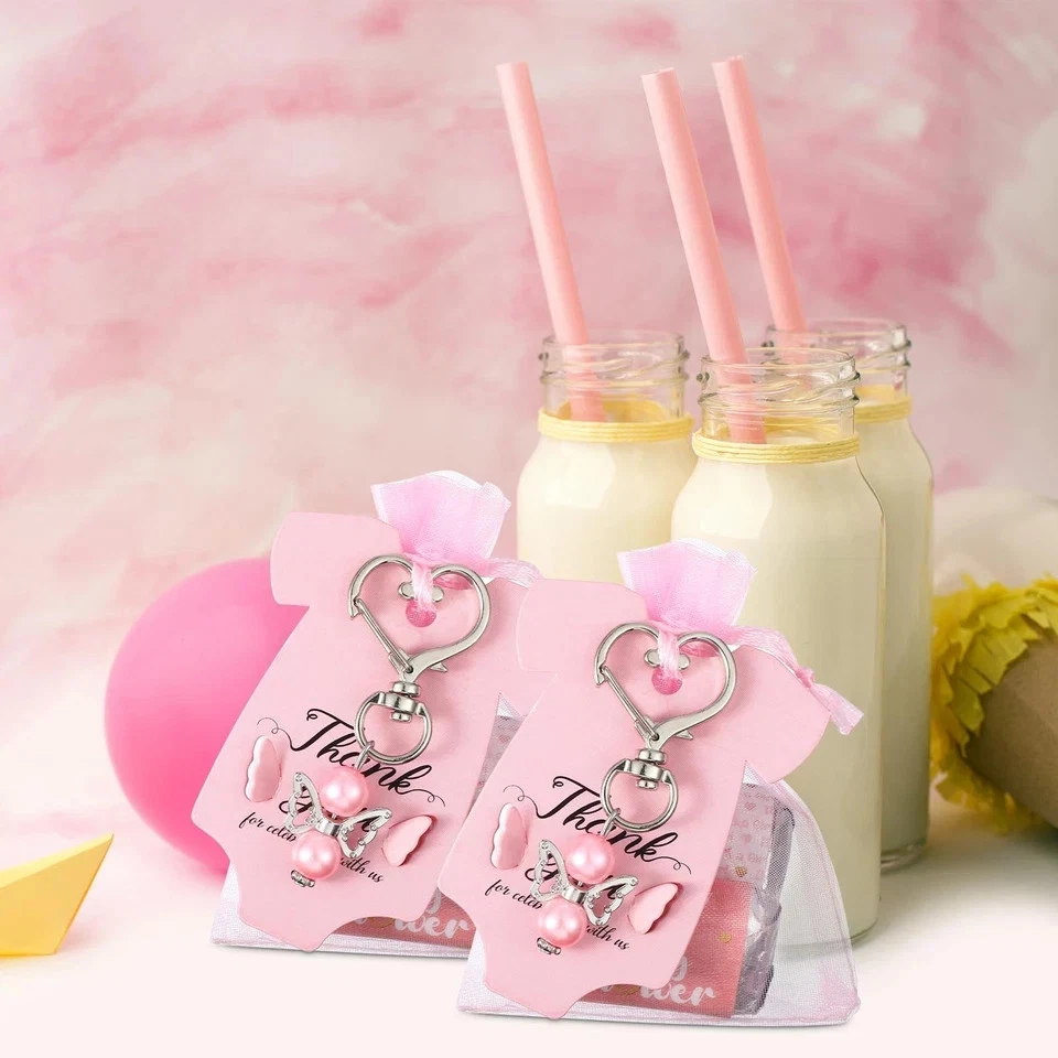 50 juegos de llaveros de ángel para baby shower incluyen baby shower bebé niña Foto 3 de 4
