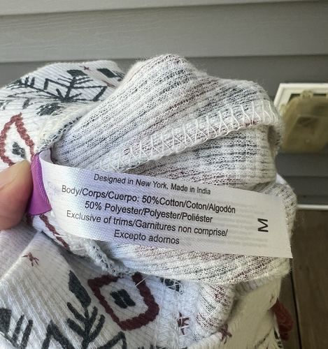Adoreme Snowflake Print Pajama Set Soft Waffle Knit Holidas Pjs Women's Size M - Picture 12 of 20