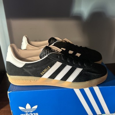adidas Men's Gazelle Indoor Sneaker Core Black/FTWR White/Gum2 Size 10M JI2060