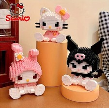 Sanrio Bricks Building Block Hello Kitty Kuromi My Melody Anime Figure Assembly