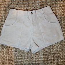 Vintage Ocean Pacific OP Womens Tan Corduroy High Waist Shorts Longrider XS 2