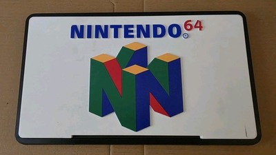 RARE Vintage Nintendo 64 Authentic Retail Sign Double Sided