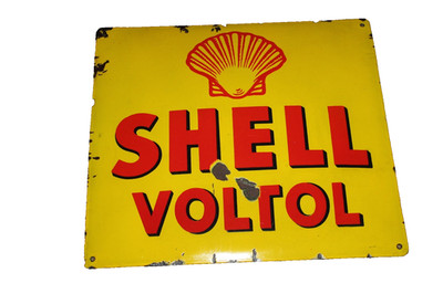 SHELL Voltol emailschild schild 1 / michelin aeroshell michelin mobiloil yacco