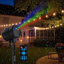 Christmas Laser Lights Projector, Outdoor Laser Lamp with Moving RGB 3 Colors...