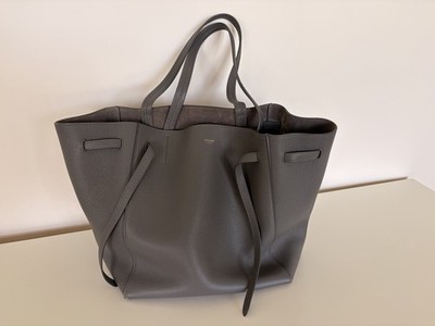 CELINE Damen Tragetasche Leder grau Innentaschen