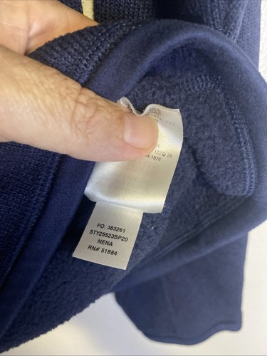 Patagonia 1/4 Zip Pullover Fleece Men's M Navy Blue Embroidered Naviguard - Picture 10 of 12