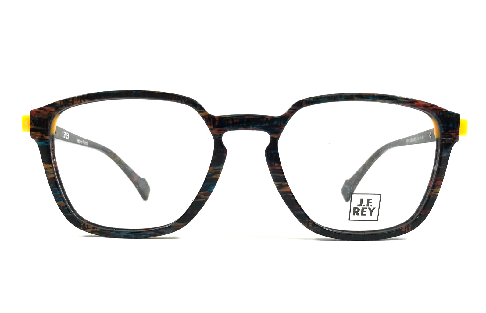 J F Rey Eyeglasses Frames JF1515 9255 Black Brown Yellow Full Rim 51-18-145 54490₽