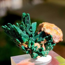 Stunning Malachite After Azurite Specimen from Tsumeb Mine, 16gm, US Seller