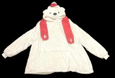 Wearable Oversized Fluffy Hoodie Blanket Adults Women Winter Polar Bear One Size