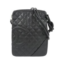 Chanel Cambon Line Calf Shoulder Bag Women Black One Size