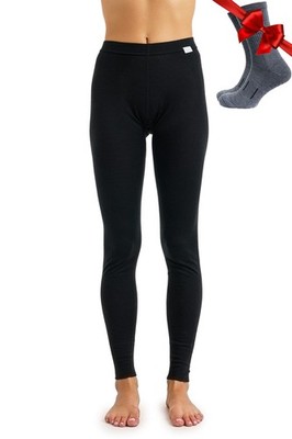 Merino Wool Base Layer Women Pants 100% Merino Wool Leggings Heavyweight, Mid...