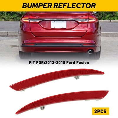 Fit For 2013-2018 Ford Fusion Rear Bumper Reflector Light Left+Right Side Red