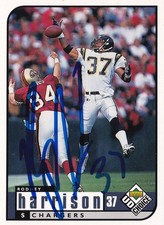 RODNEY HARRISON SIGNED AUTO'D 1998 UD CHOICE CARD #158 SAN DIEGO CHARGERS