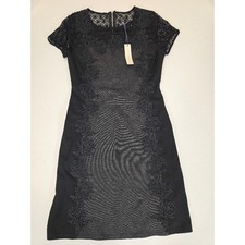 NWT 41 HAWTHORN Black Lace Overlay Sheath Dress - Cocktail Party Small