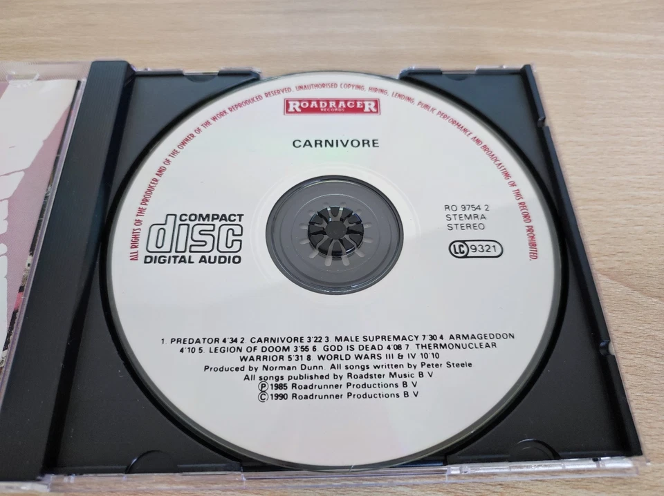 Carnivore - Carnivore CD - RO 9754 2 Roadracer Records - First Pressing - Bild 3 von 4