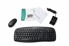 Logitech Cordless Desktop EX100 Wireless Keyboard Mouse Combo Complete Box...