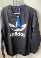Image of Adidas Black Trefoil Crew Neck Raglan Sweatshirt XL - BNWT