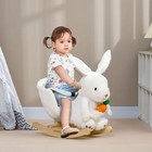 Baby Rocking Horse Rabbit Shaped Plush Animal Rocker w/ Sound