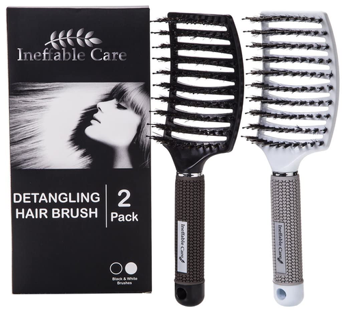 Boar Bristle Hair Brush set – Curved and Vented for Wet and Dry Detangling Hair - Picture 5 of 8