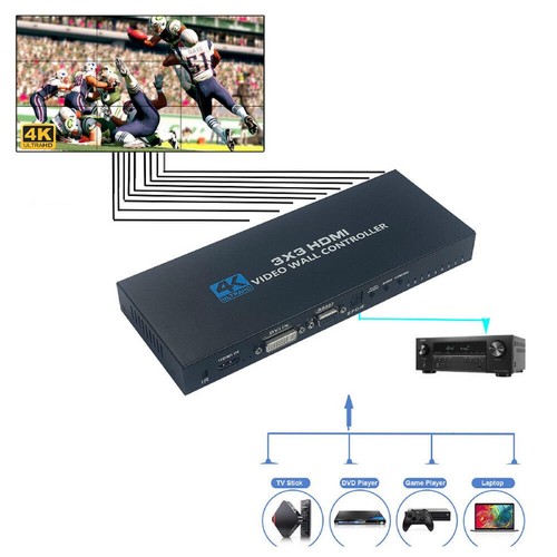 3X3 Video Controller 4K 30Hz HDMI DVI Video Wall Controller 1X9 Screen Splitter - Picture 11 of 16