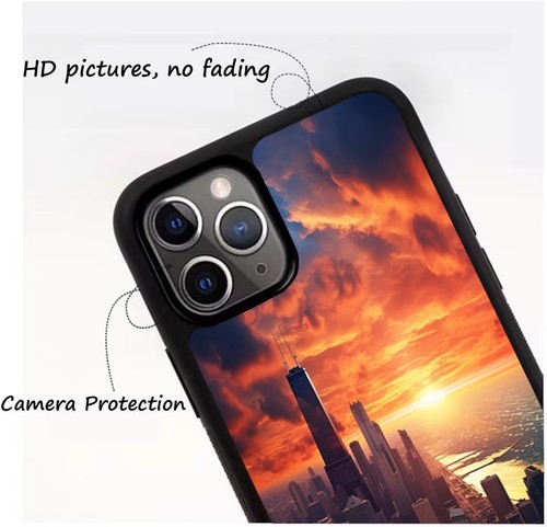 For Samsung Galaxy Apple iPhone Protective Cover city skyline dusk Chicago - Picture 13 of 25