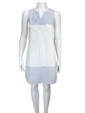 Madewell, Women's Stripe/Solid Shirt Dress, White/Blue, Size XS