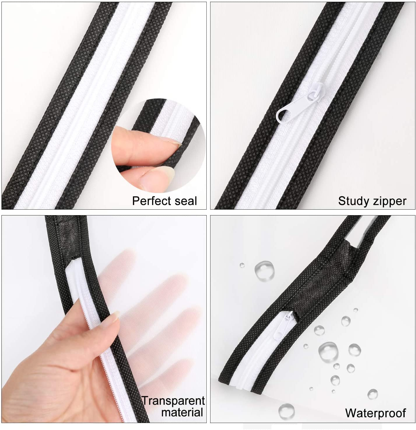 Pwsap 12 Pack Breathable Clothes Covers with Zip, Hanging Garment Covers Bags Dr