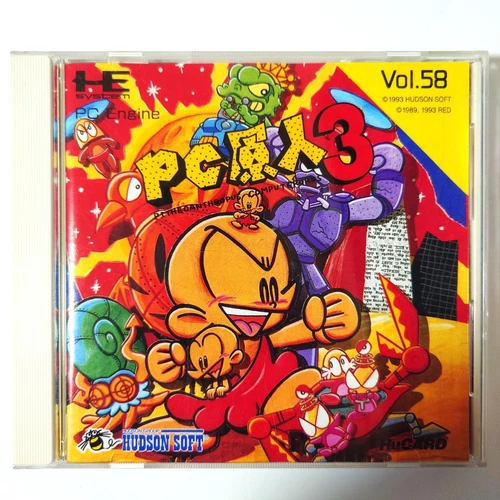 PC Genjin 3 Bonk's Adventure B.C. Kid PC Engine Japan HUCard Hudson Retro Game