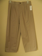 NWT Unbranded boys KHAKI PANTS TAN adjustable waist 4 pockets size 8