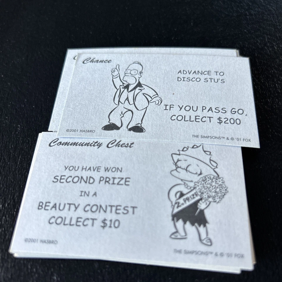 Juego de mesa Monopoly Los Simpson (2001): solo cartas de comunidad/oportunidad de repuesto Foto 3 de 3