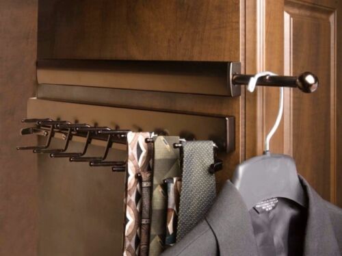 TIE RACK Satin Chrome Deluxe Sliding" Deep #3409 NIB Holds Up To 16 Ties! - Picture 4 of 4