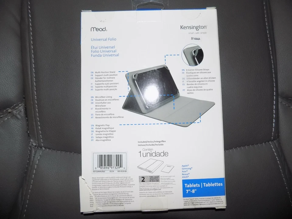 Estuche universal Kensington Technology Trapper Keeper para tabletas de 8 pulgadas K97329WW NUEVO Foto 3 de 3