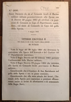 SPICE 1866 ROYAL DECREE X COMMAND HEAD OF MARITIME DEPARTMENT-5998