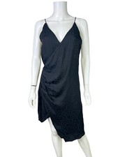 CUSHNIE Target Women's Dress Slip Strappy Black Leopard Print Wrap Size 8 NWT