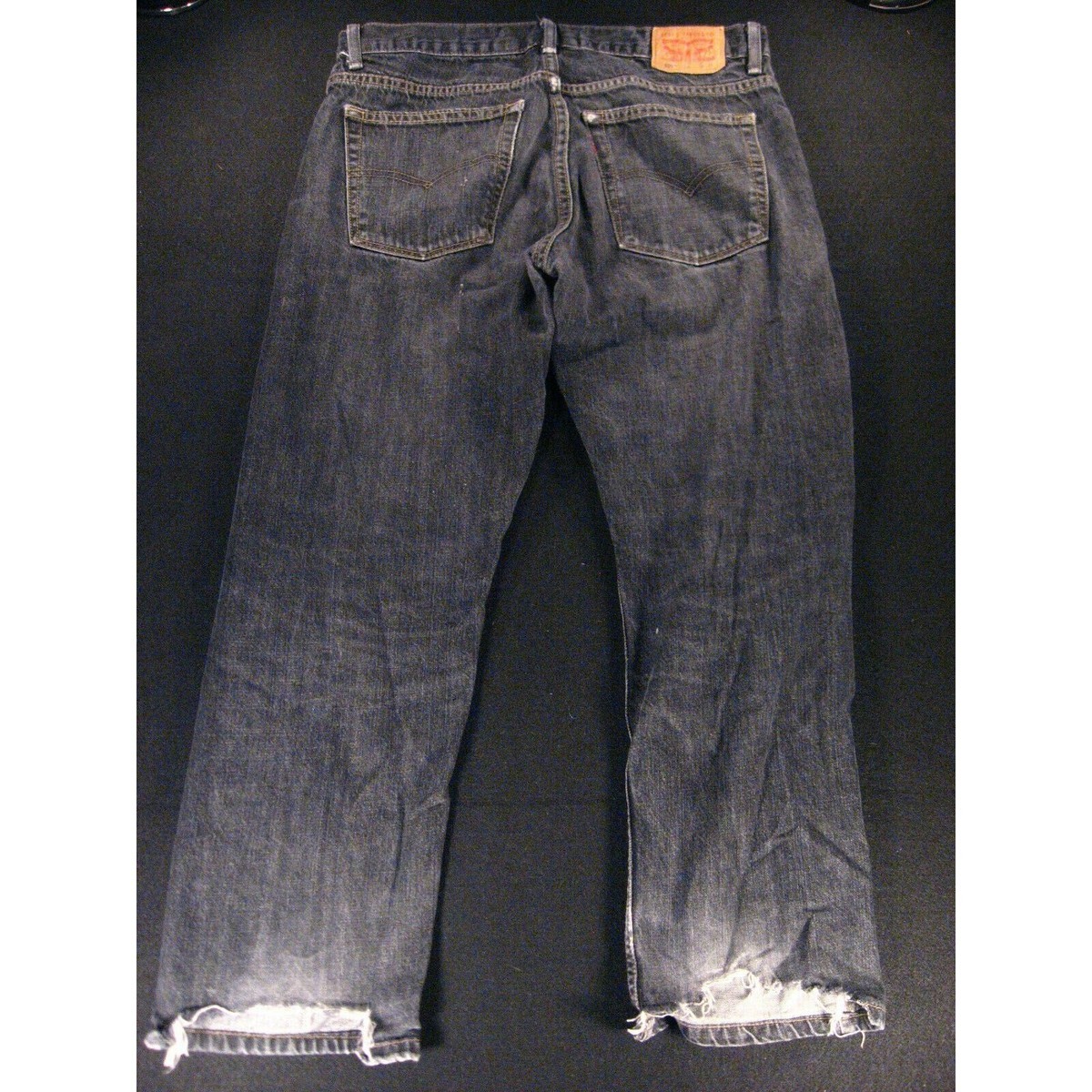 Vintage Levis 505 Boy's Black Jeans TAG 12 Husky Distressed