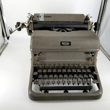 Vintage Royal Typewriter Grey Heavy Metal Touch Control Decor Prop Works Parts thumbnail