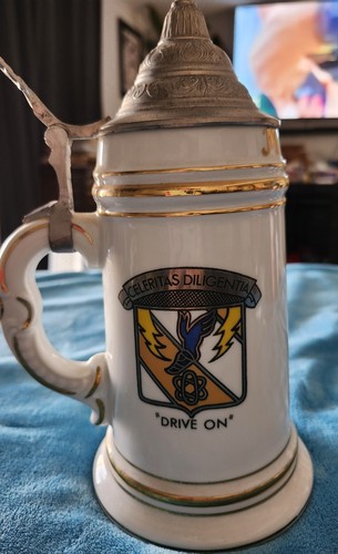 Rare German Beer Stein Ceramic Porcelain With Pewter Lid Vintage Antique - Picture 10 of 13