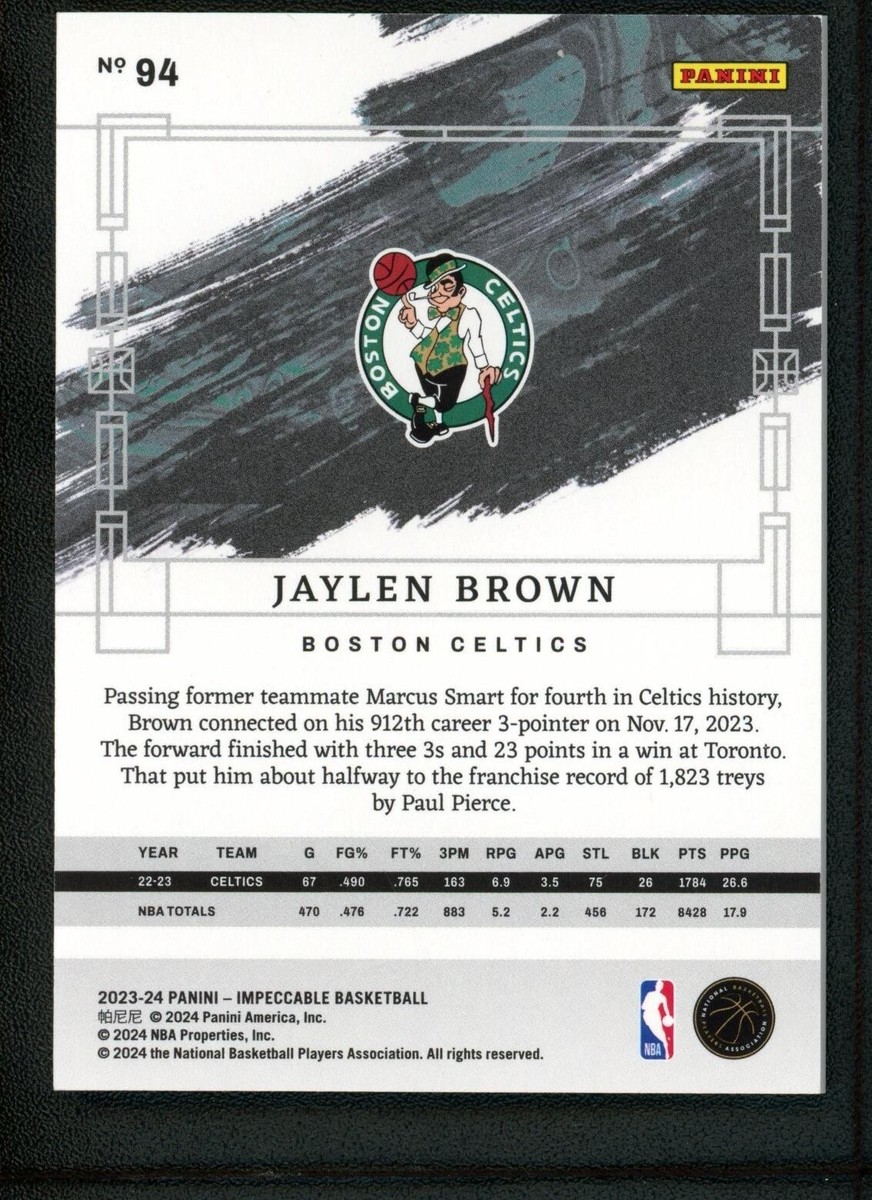 2023-24 Panini Impeccable - Jaylen Brown #94 Silver /75 for