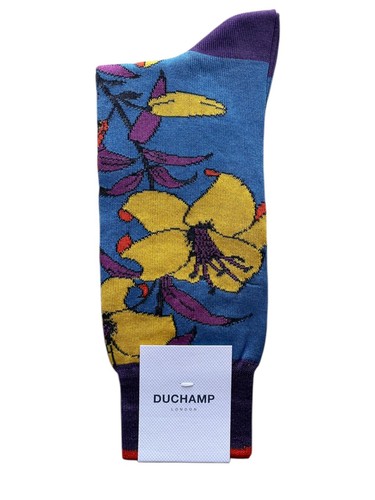 DUCHAMP Herren Lillie Floral Socke blau - Bild 2 von 3