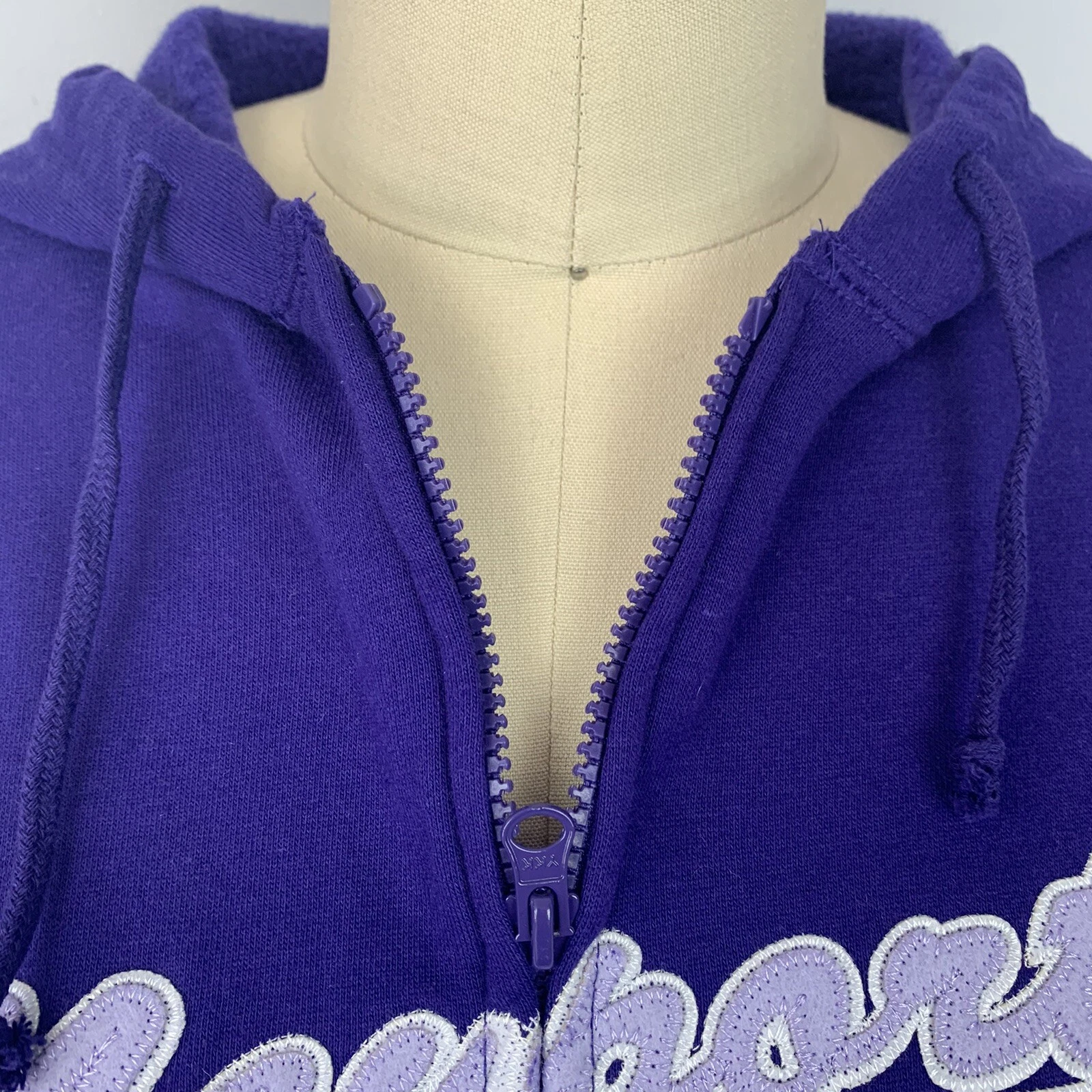 VETEMENTS Felpa con cappuccio Bailey T’s Junior taglia 18 viola zip Newport nuova con etichetta